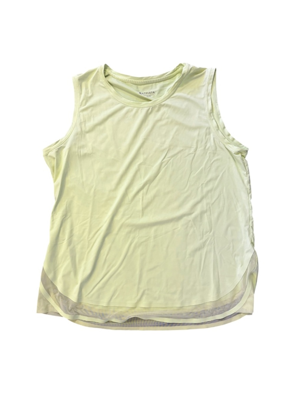Athleta Women’s XL Yellow Sleeveless Tank Top Mesh Hem Activewear